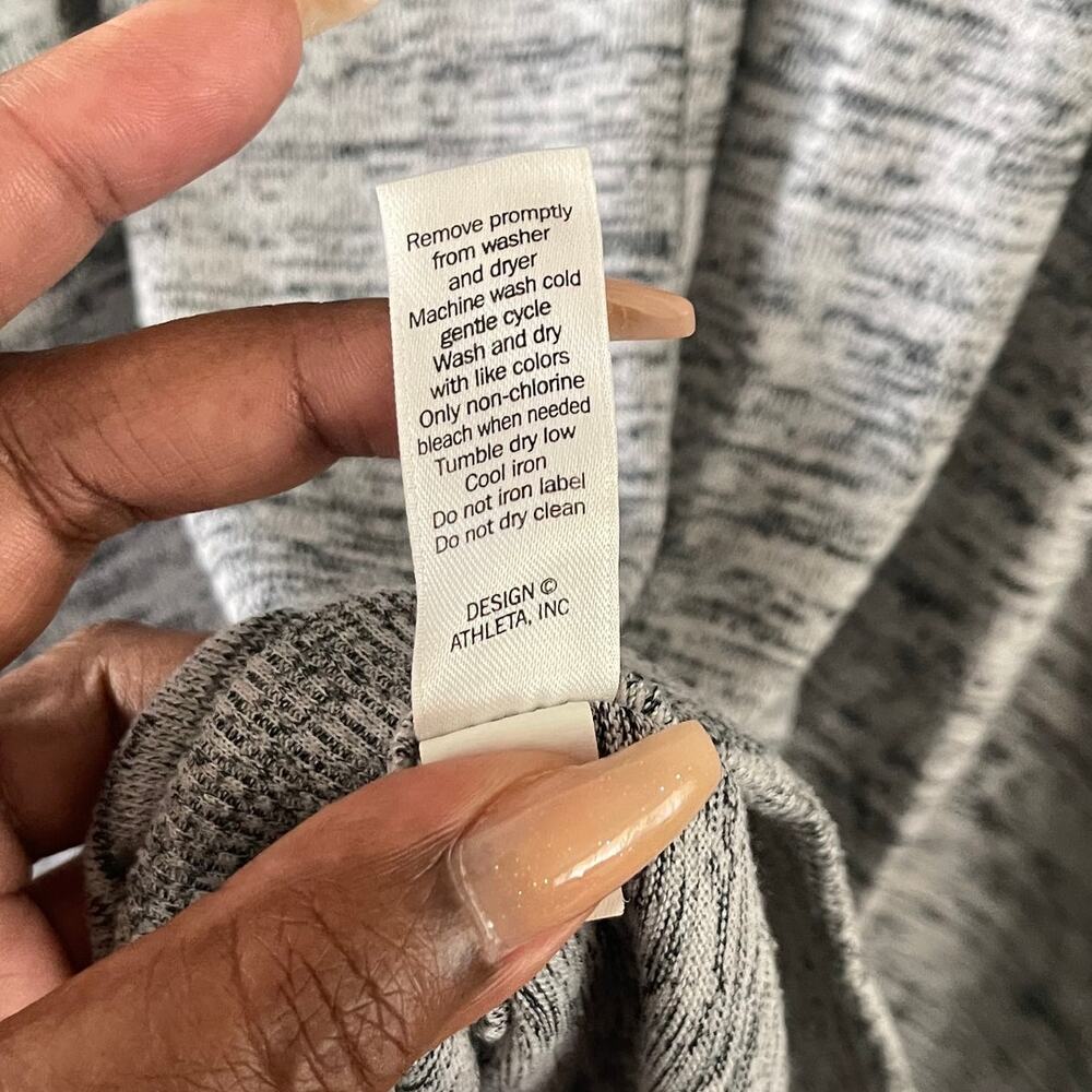 Athleta Techie Sweat Blissful Poncho Hoodie Womens Medium Heather Gray Pullover - Picture 8 of 9